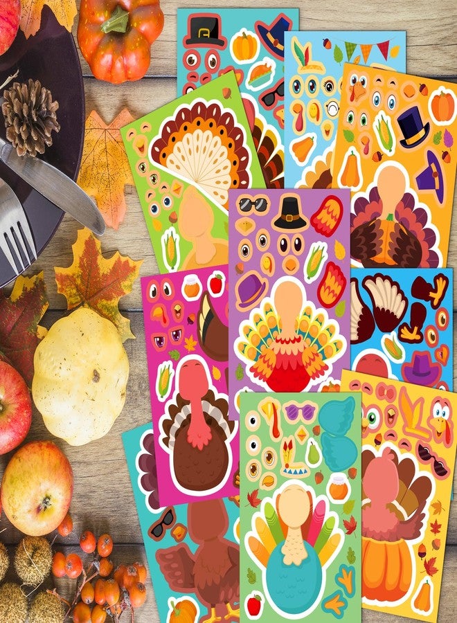 catnee Thanksgiving Stickers for Kids, 50 Sheets Make a Turkey Sticker, DIY Crafts for Kids, Happy Thanksgiving Face Stickers Party Favors Games Activities Decorations, Fall Gifts - Image 5